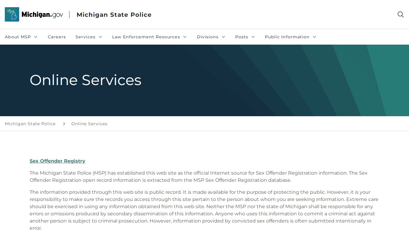 Online Services - Michigan
